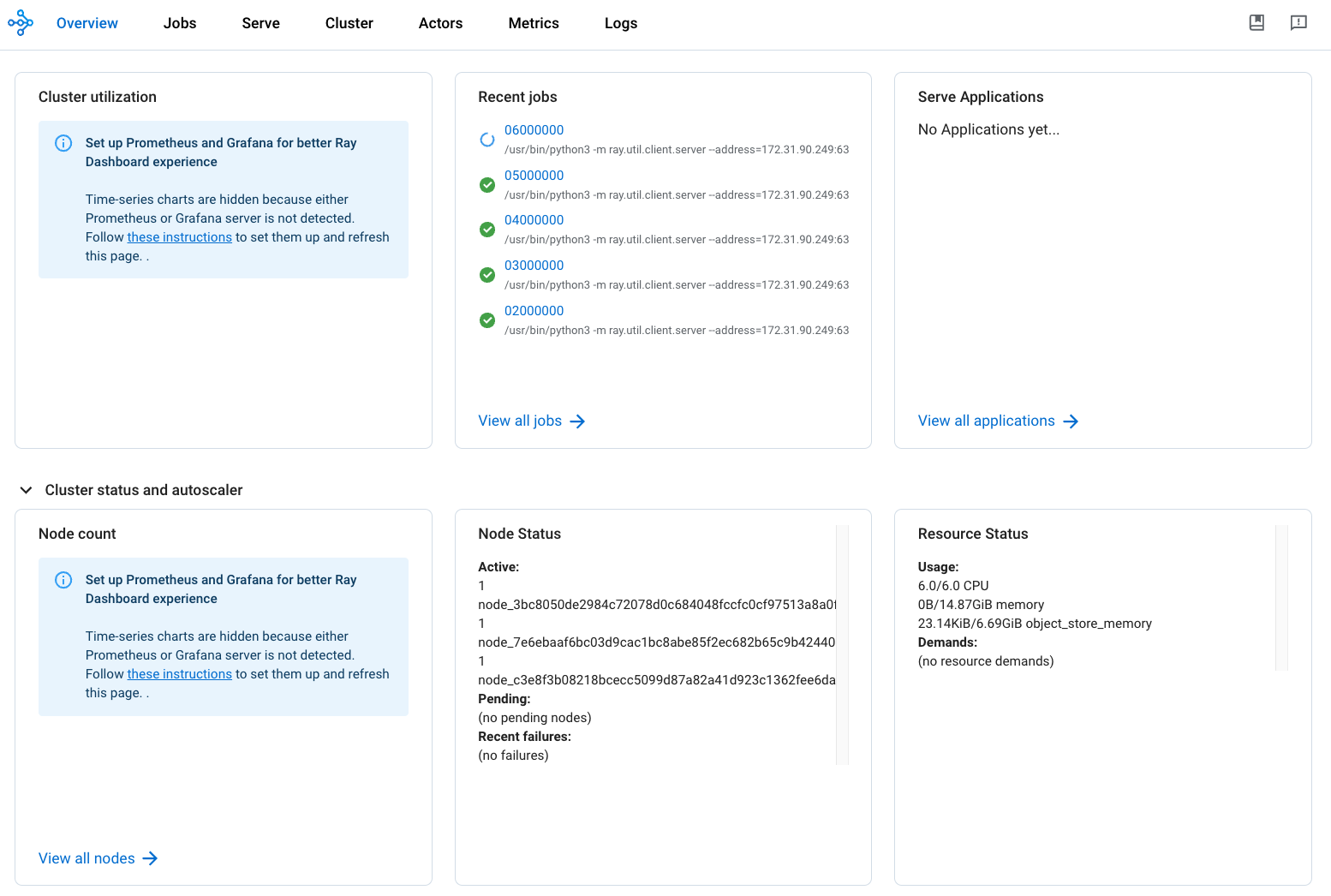 Ray Dashboard